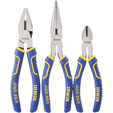 IRWIN 10505483 Set 3pz (cutter diagonale 6”/150 mm, pinza a becco lungo 8”/200 mm, pinza universale 7”/175 mm)