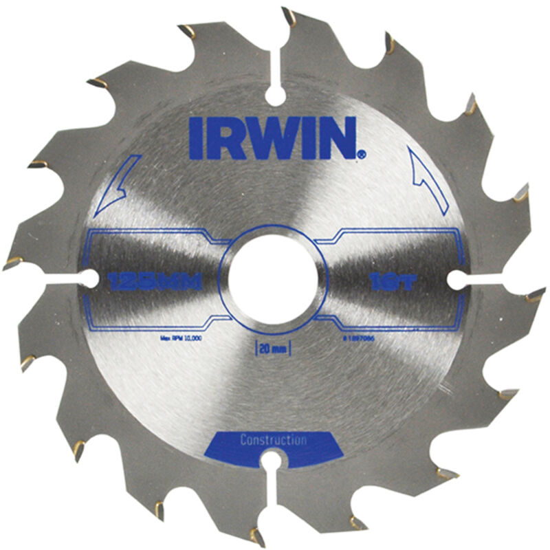 Irwin - Construction Circular Saw Blade 125 x 20mm x 16T atb IRW1897086