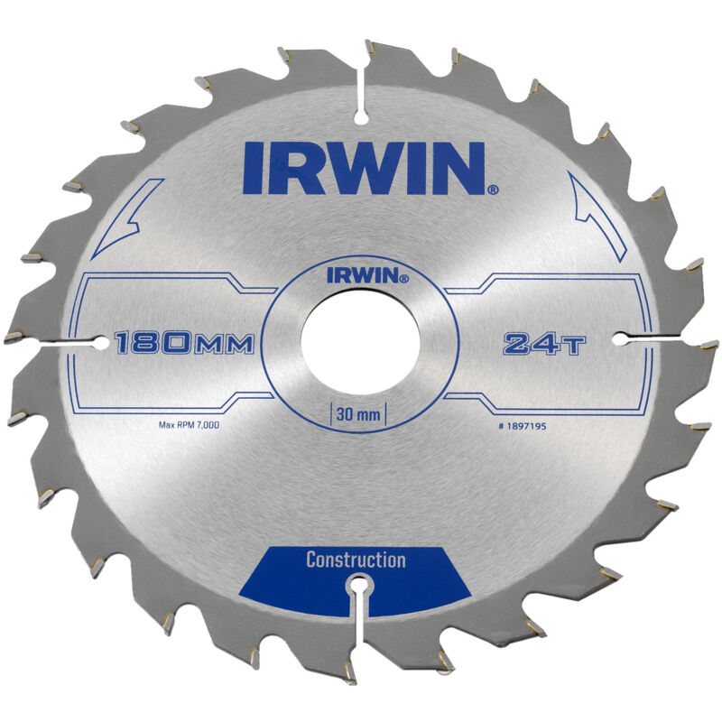 Irwin - IRW1897195 180 x 30 mm 24 dents lame de scie circulaire avec dents tools