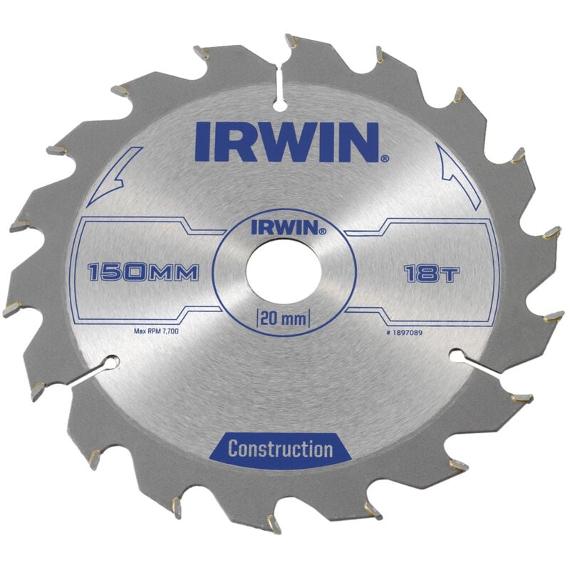 IRW1897089 150 x 20 mm x 18 dents lame de scie circulaire dents grind atb - Irwin