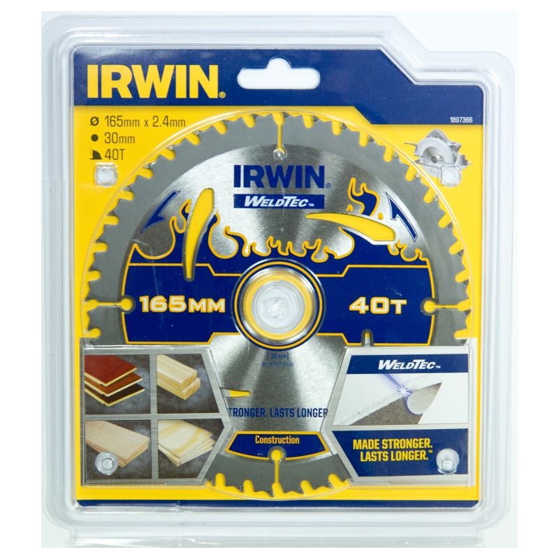 

IRWIN 1897366 Disco Sierra Circular WELDTEC 165MM/40T