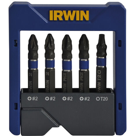 Irwin 1923433 5-Piece Phillips, Pozi, and TORX Impact Screwdriver Pocket Bit Set
