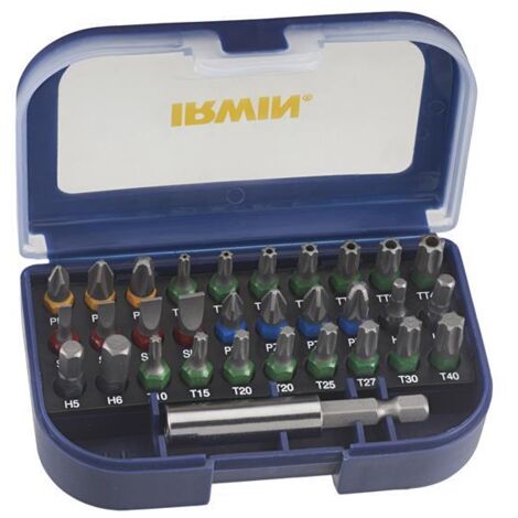 Irwin 31-Piece Colour Coded Screwdriver Bit Set with Storage Holder