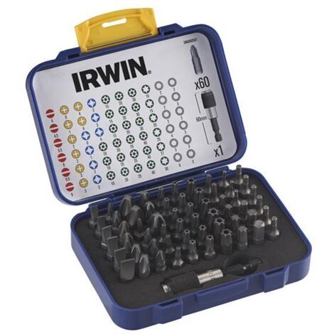 Irwin 61-Piece Color-Coded Screwdriver Bit Set with Storage Case