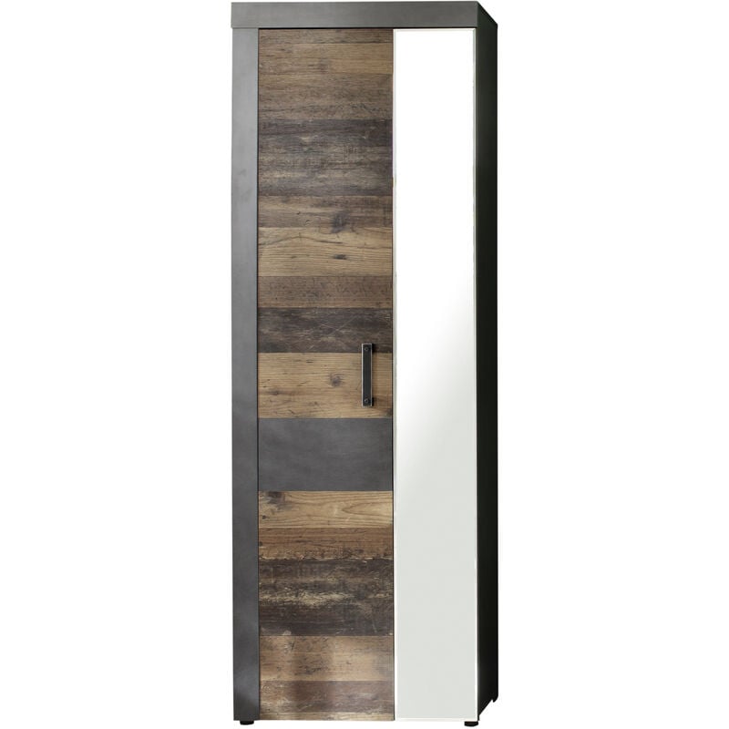 Ebuy24 - Irwin Armoire 2 portes, finition Matera, gris, style vieux bois.