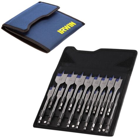 Irwin Blue Groove 17pc Flat Spade Drill Bit Set Storage Wallet IRWIW4041002