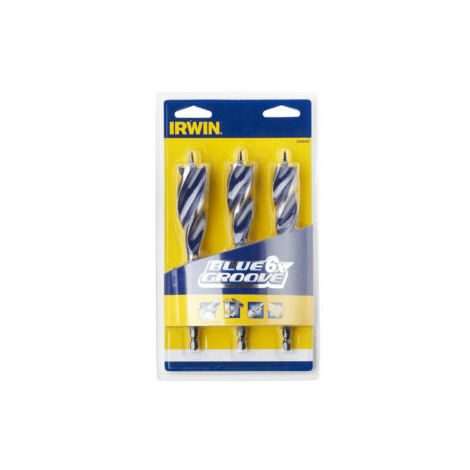 IRWIN Blue Groove 6X Wood Drill Bit Set 3 Piece 20-25Mm