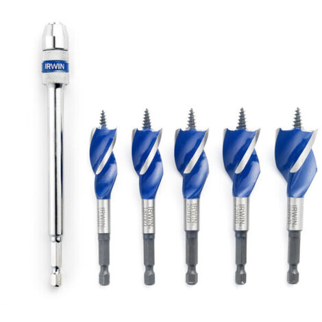 Irwin Blue Groove lot de 5 mèches à bois avec rallonge 150 mm