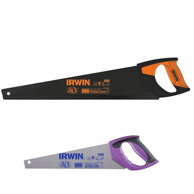 Irwin - Jack Saws Fine Cut 13 Toolbox Saw + Jack 880UN Coated Hand Saw 550mm 22in