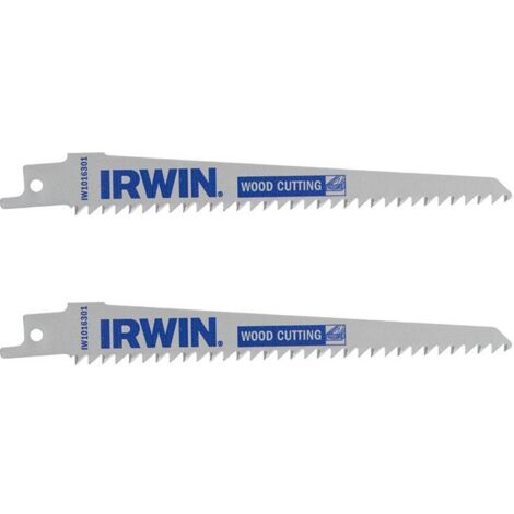 Irwin HCS Reciprocating Saw Blades (152mm, 2-Pack) for Wood and Plastic with Fast-Cutting Teeth