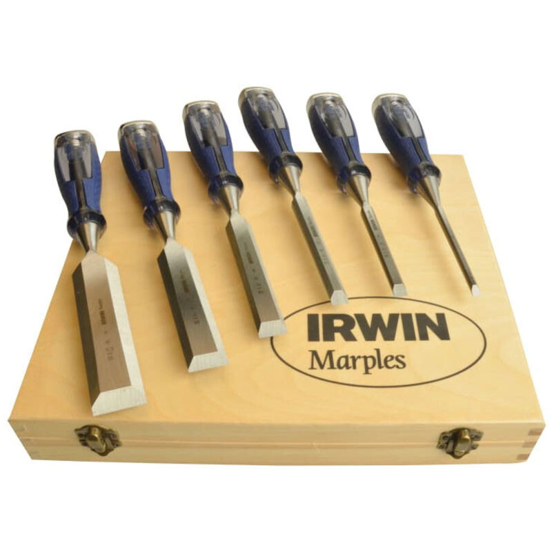 Irwin - Chisel Set Marples M750 6pc Bevel Edge Split Proof In Case 10503428
