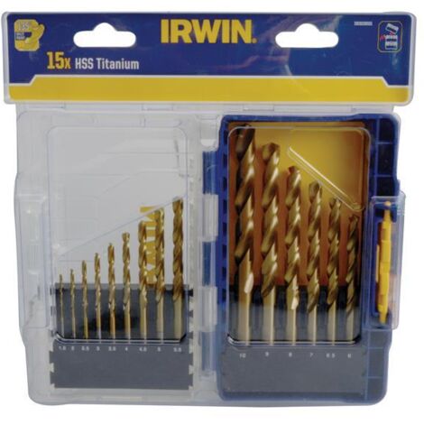 Irwin IW3038501 HSS Titanium Metal Drill Bit Set, 15 Piece IRWIW3038501
