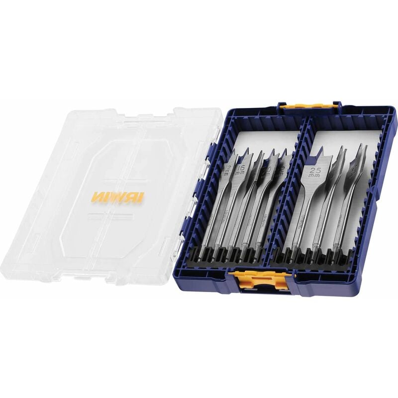 Irwin - Blue Groove 4X Flat Bit Set, 8 Piece - IRWIW4041010