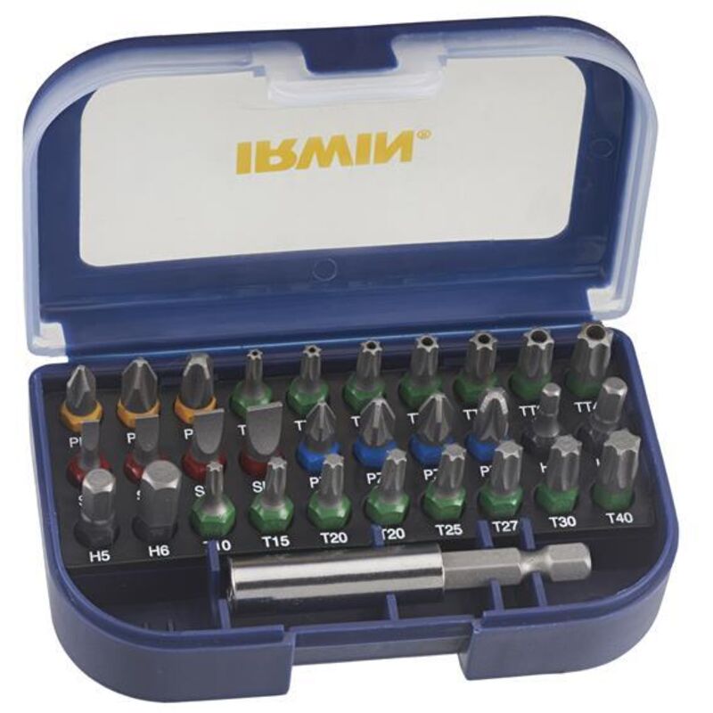 Irwin - Colour Coded Screwdriver Bit Set 31 Piece Mixed Inc Holder IRWIW6062526