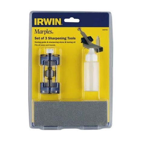 Irwin Marples Honing Guide Stone & Oil Set Sharpening MAR10507932 3 Piece Set