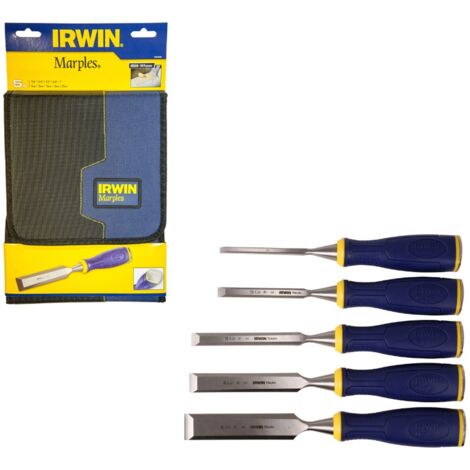 Irwin Marples MARS500S5W Bevel Edge 5 Piece Chisel Set with Strike Cap Pro Touch