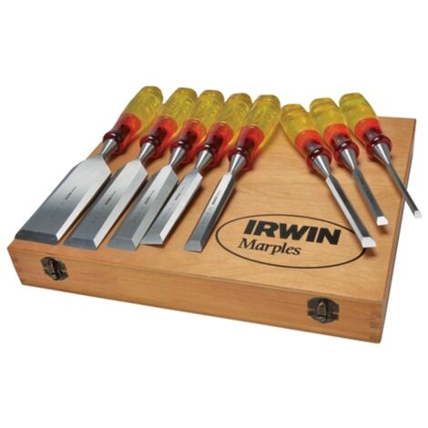 Irwin Marples MCS8 8 Piece Split Proof Honed Hand Wood Chisel Set & Case - 6mm - 50mm