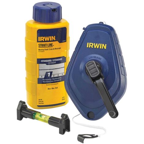 Irwin Strait-Line Chalk Line and Level Set (Model STL64494LP) with Chalk Refill