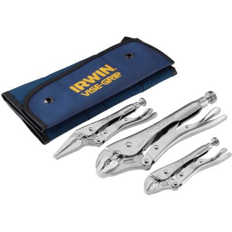 IRWIN Vise-Grip Locking Pliers Set (TVG73) – 3-Piece Heavy-Duty Locking Pliers with Adjustable Jaw, Includes 10WR, 6LN, and 5WR Models