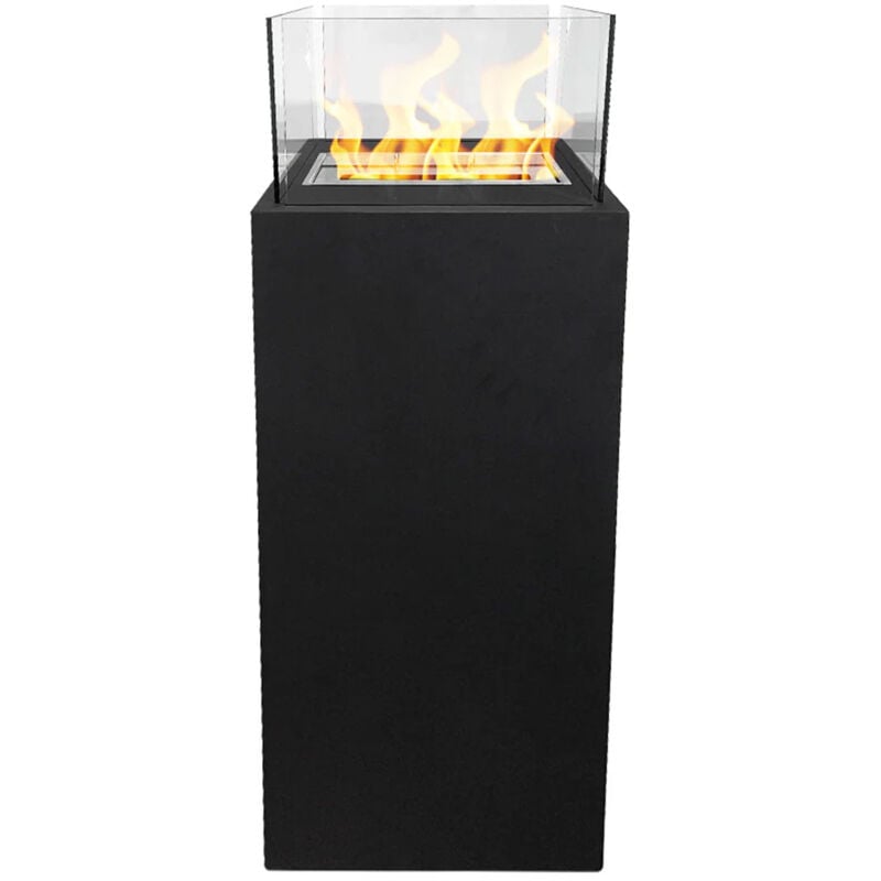 Frankystar - Ischia - Cheminée éthanol pour extérieur 40x40x115 cm, couleur noir