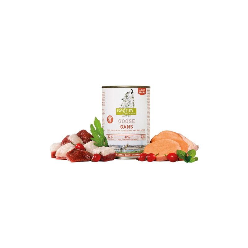 

Lata Perro, 800g Ganso Boniato Escaramujo - Isegrim