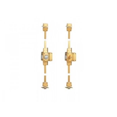 Iseo Cavers – 15100455HB3 Verrou 3 points à bouton – Cylindre 45 mm – Coffre acier embouti – 3 clés incluses – Pour porte gauche