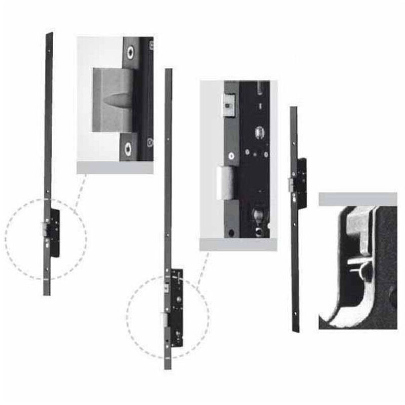 Isé - iseo cerradura 7235013 30 3 puntos frente i 24 negro picaporte/paleton