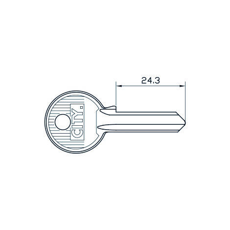 Iseo CHIAVE GREZZA PER LUCCHETTO CITY 4 Spine Lunghezza mm. 24,3 10.00 pz
