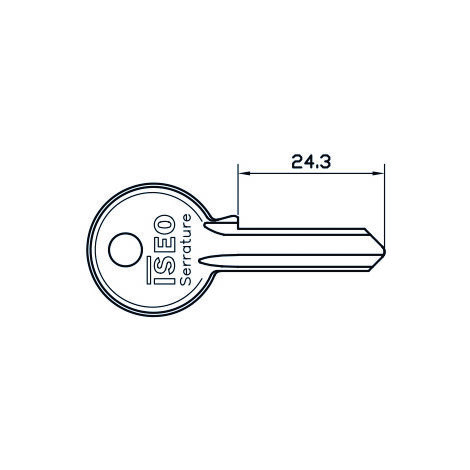 Iseo CHIAVE GREZZA PER LUCCHETTO CITY 5 Spine Lunghezza mm. 24,3 10.00 pz