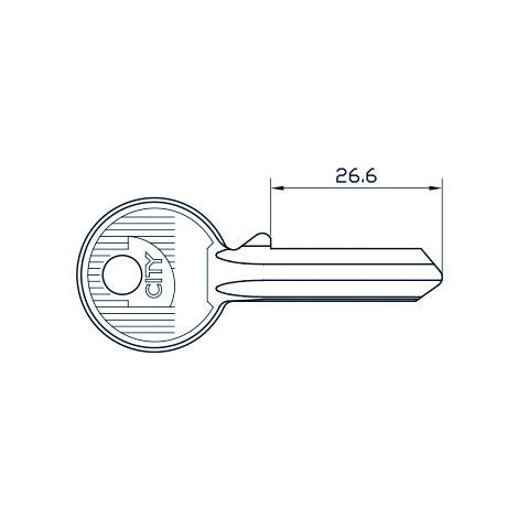 Iseo CHIAVE GREZZA PER LUCCHETTO CITY 5 Spine Lunghezza mm. 26,6 10.00 pz