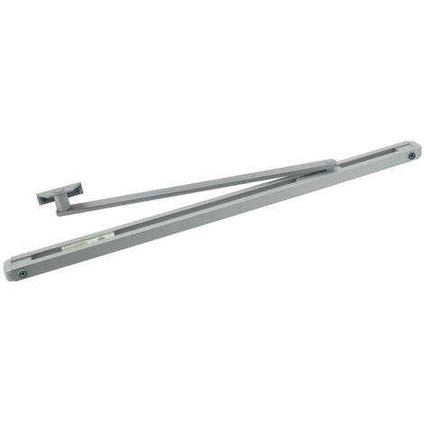 Iseo City – Limiteur d'ouverture de porte à glissière type 333 – Aluminium argent – Force de fermeture 1154 – Pose côté paumelles – Dimensions 15x24x481mm