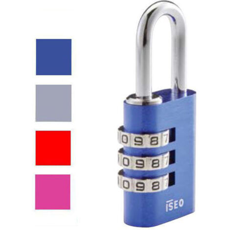 Iseo Lucchetto con Combinazione 30mm 3 Cifre Rosso