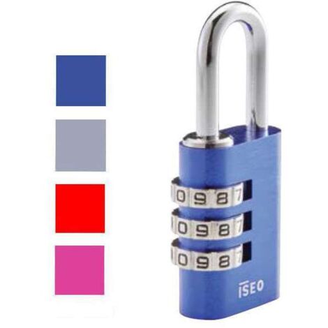 Iseo Lucchetto con Combinazione 30mm 3 Cifre Viola