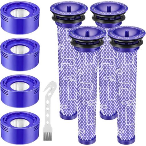 isinlive 4 + 4 Ersatzfilter-Sets kompatibel mit Dyson V8 + V7 V8 Absolute Animal Motorhead Serie - Ersetzt DY-965661-01, DY-967478-01