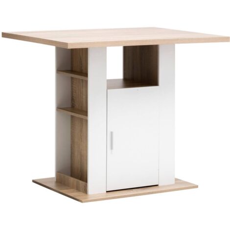 Isla de cocina blanca efecto madera natural 90x110cm - 5five