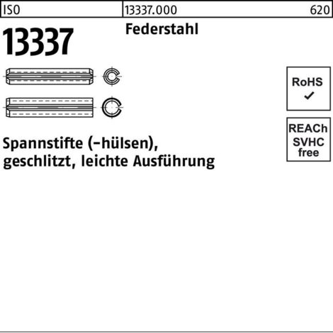 ISO 13337 Spannstifte Federstahl 2 x 14 S 1000 Stk