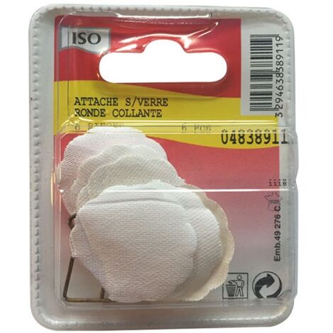 ISO - Attache tableau adhésif blanc x6