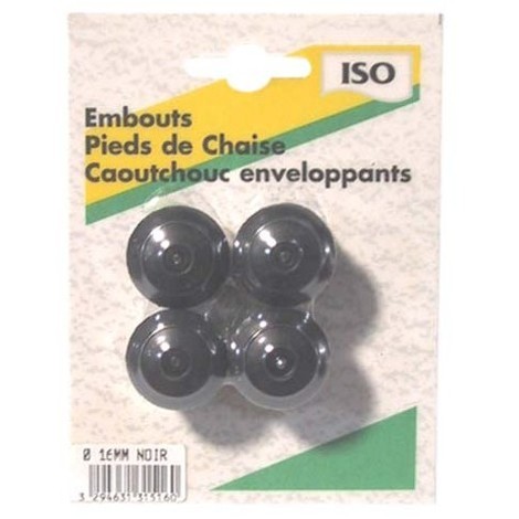 EMBOUT CHAISE ENVELOP. NOIR 16MM 50PCS