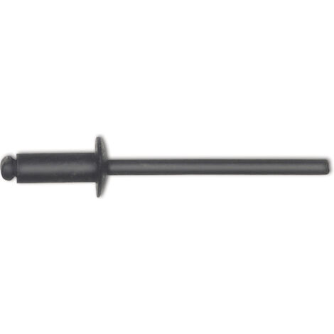 ISO15977 Blindniete Flachrundkopf 4.0x12 Aluminium mit Stahldorn RAL9005 schwarz