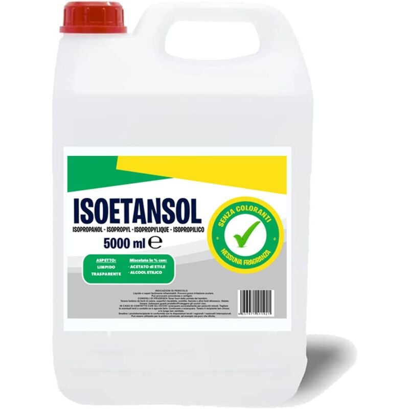 Isoetansol - 100AE Alcool pur a' 99,9% Isopropylique de'nature' me'lange' nettoyant de 5 litres