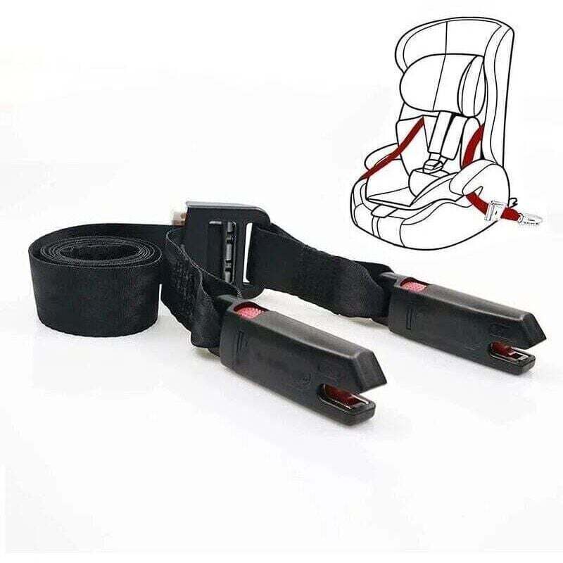 Isofix strap for general child seat, Ltuikhq Isofix belt, one-button operation, soft polyester, black, 5.25 feet, 15000N resistance.