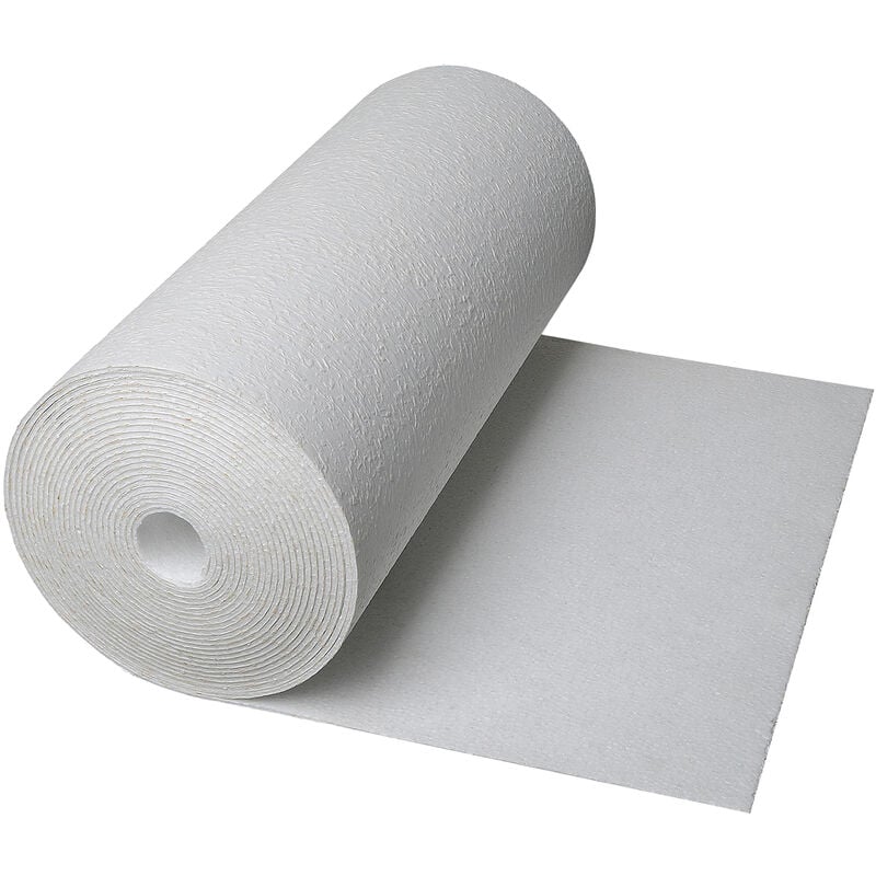 Isolant mural intérieur contrecollé papier motif rauhfaser - polystyrène - blanc - 7,5 m x 0,5 m x 4 mm - 8 rouleaux ( 30 m2) - Blanc - Climapor