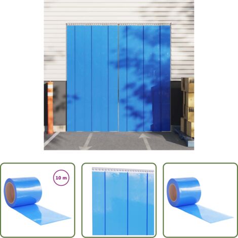 Isolamento termico -  Tenda per Porte Blu 200 mm x 1,6 mm 10 m in PVC