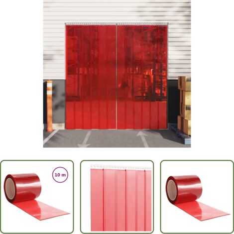Isolamento termico -  Tenda per Porte Rossa 200 mm x 1,6 mm 10 m in PVC