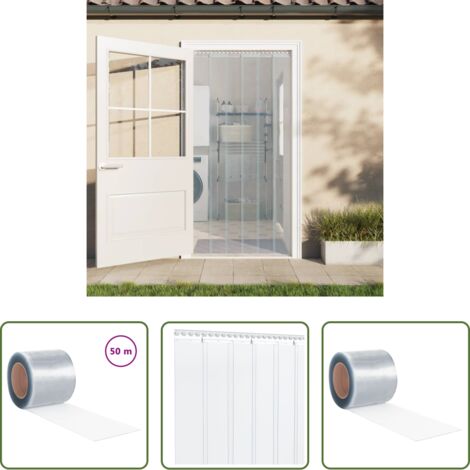 Isolamento termico -  Tenda per Porte Trasparente 200 mm x 1,6 mm 50 m in PVC