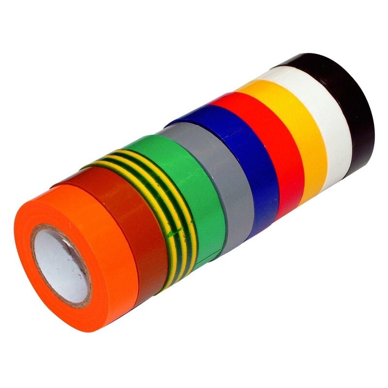 Lot 10 rubans adhésifs isolants 15MM x 10M Klauke multicoloris 793088