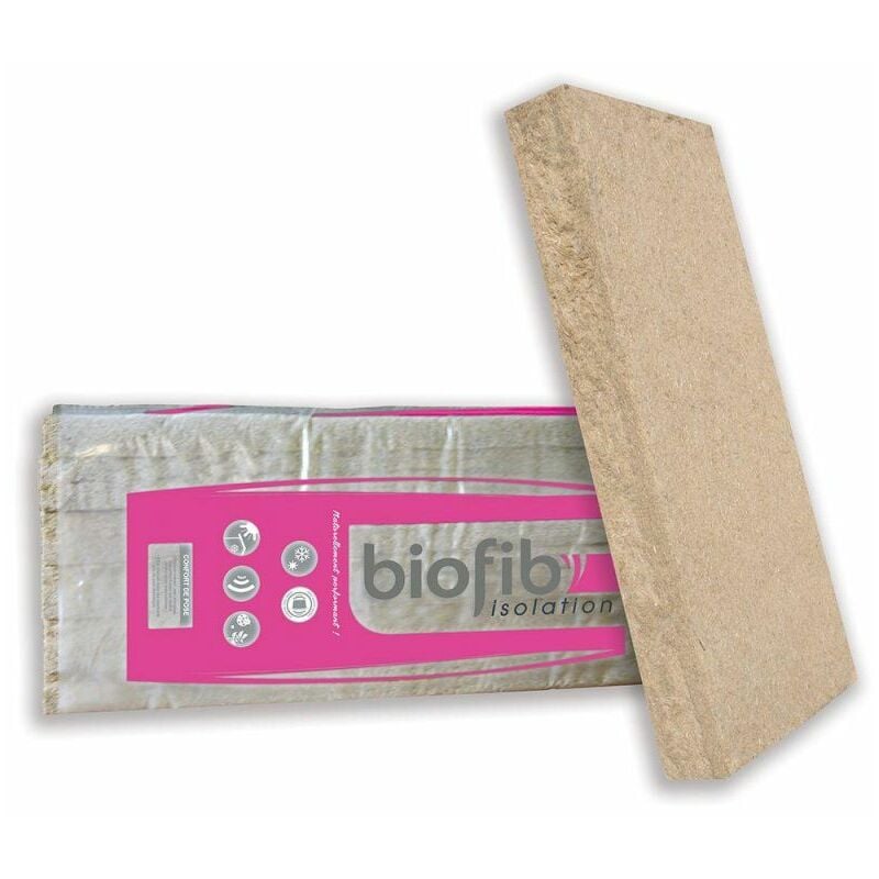 Trio Ep.120mm 1,25x0,6m R3,05 - Panneaux laine de chanvre, coton, lin - paquet(s) de 4.5 m² - Biofib