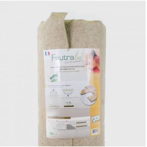 Isolant mince en lin pour parquet FEUTRALIN, ép. 4mm - 15m x 1m