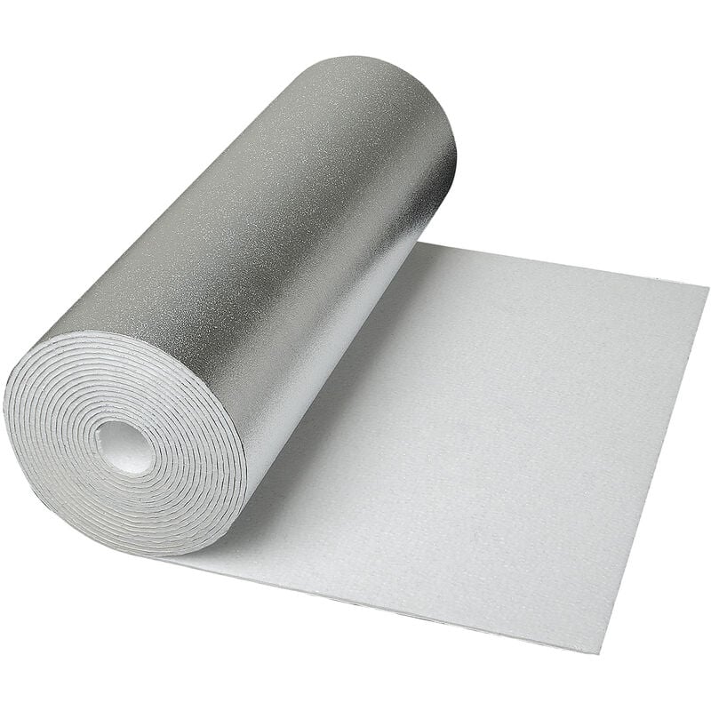 Isolant sous papier peint contrecollé alu - polystyrène - 5 m x 0,5 m x 4 mm - 8 rouleaux ( 20 m2) - Argente - Climapor