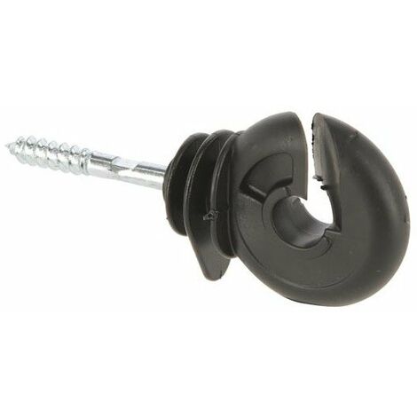 Isolateur à Vis Avec Crochet Noir (25 Pièce)